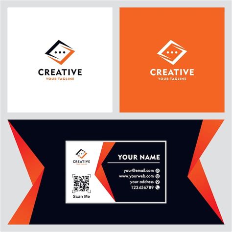 Premium Vector | Communication logo design and id card