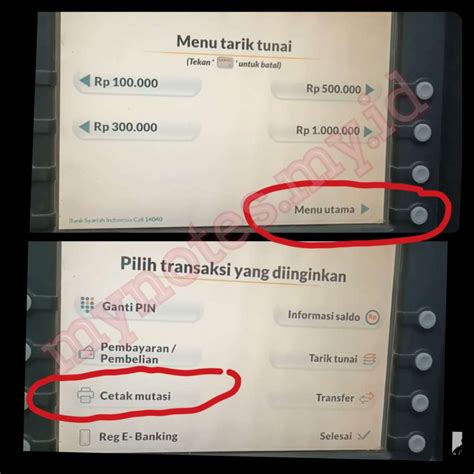 Cara Cetak Mutasi Rekening Tabungan BSI Melalui ATM BSI My Notes