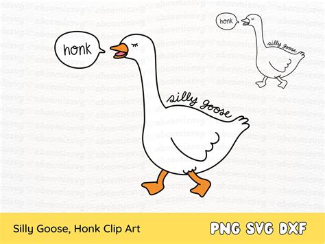 Silly Goose Svg Png Silly Goose Clip Art Trendy SVG Clipart Etsy