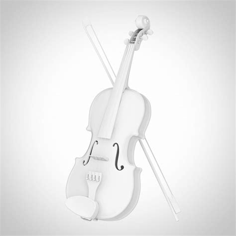 Violino Cl Ssico De Madeira Branco Arco Em Estilo Clay Em Um Fundo