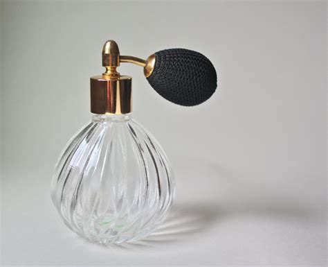 Vintage Glass Perfume Atomizer With Elegant Black Bulb Etsy Perfume