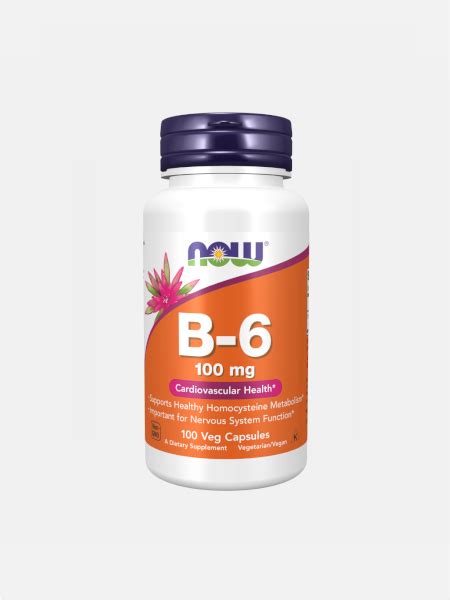 Vitamin B 6 100mg 100 cápsulas Now