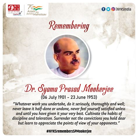 Nyks India On Twitter Birth Anniversary Of Late Dr Syama Prasad