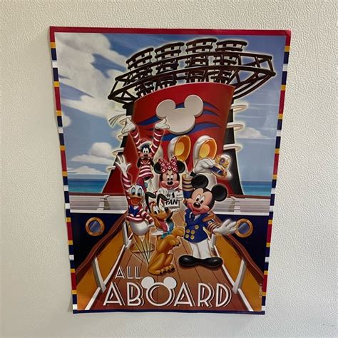 Disney Accents Rare Disney Cruise All Aboard Large Magnet Mickey Minnie Pluto Goofy Donald