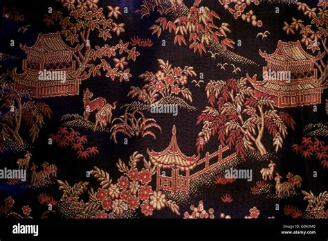 Chinese Silk Brocade Stock Photo Alamy