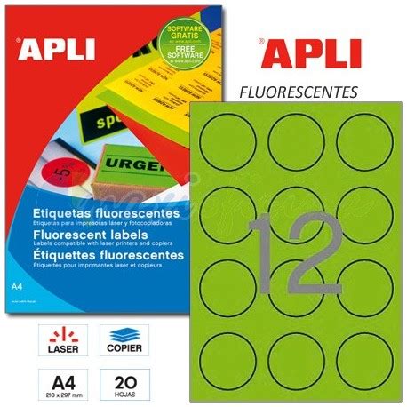 Etiquetas Adhesivas Apli Verdes Fluorescente Mm Ref