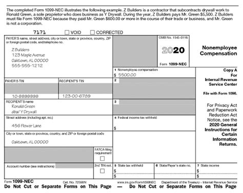 Printable Fillable 1099 Nec