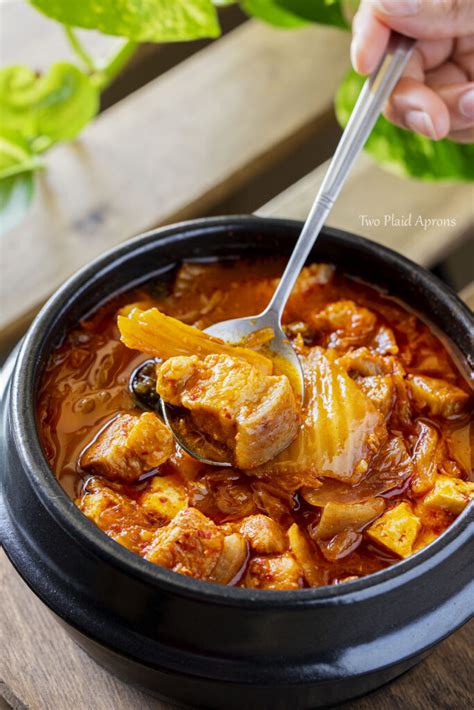 Instant Pot Kimchi Jjigae Kimchi Stew Two Plaid Aprons