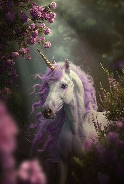 Une Belle Licorne Aux Cheveux Brillants Photo Gratuite