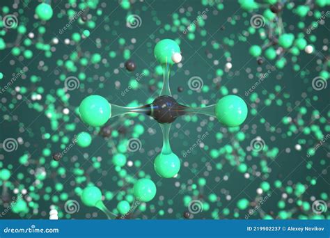 Tetrachloromethane Molecule Made with Balls, Conceptual Molecular Model ...