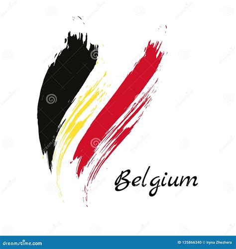 Belgium Colorful Brush Strokes Painted National Country Belgian Flag