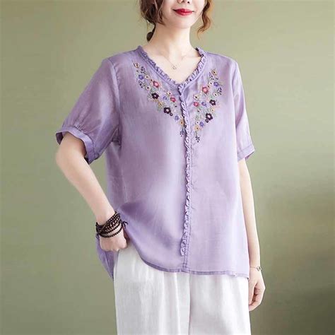 Cotton Linen Shirt Women S Literary Retro Fashion Plus Size Top