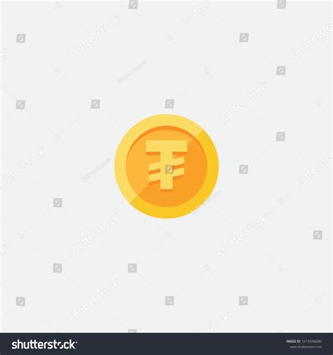 Mongolian Tugrik Currency Symbol On Gold Stock Vector Royalty Free