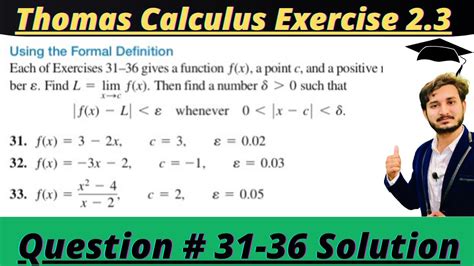 Thomas Calculus Exercise Question Solution Using Formal