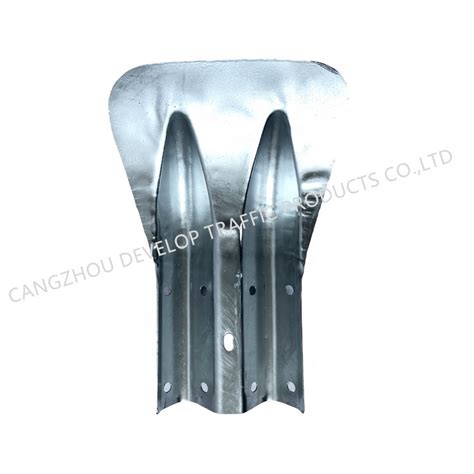 Galvanized Steel Highway Guardrail With Two Waves Fishtail Terminal End