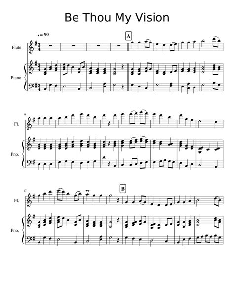 Be Thou My Vision Sheet Music For Piano Flute Solo