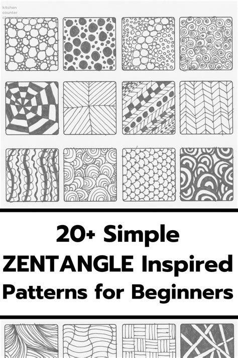 20 Easy Zentangle Patterns For Beginners