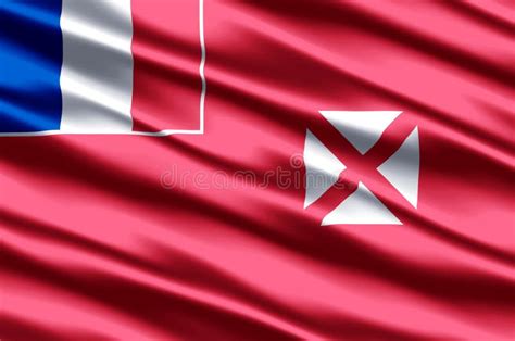 Wallis And Futuna Realistic Flag Illustration Stock Illustration