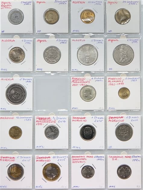 Africa Set Of Coins 37 Pieces From 1965 2015 Algeria Morocco