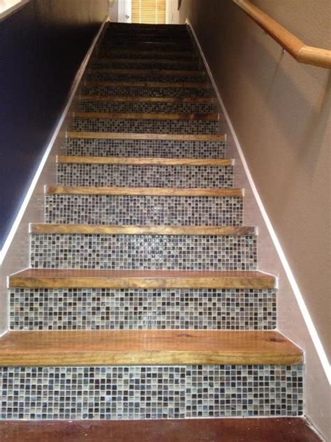 Such A Cute Use Of Mosaic Tiles On Stair Risers Pinteres