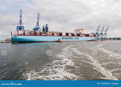 Navire Porte Conteneurs De Maersk Image éditorial Image Du Bateau