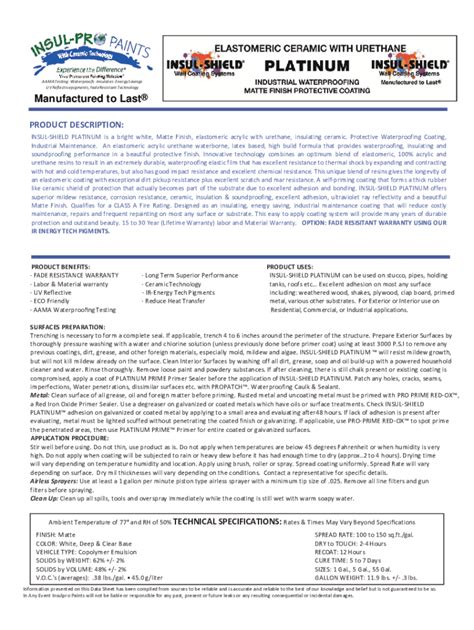 Fillable Online INSUL SHIELD PLATINUM DATA AND SDS FORMS Docx Fax Email