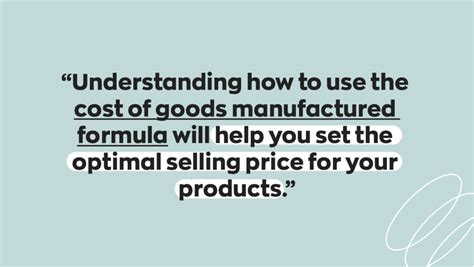 Calculate Your Cost Of Goods Manufactured With This Formula