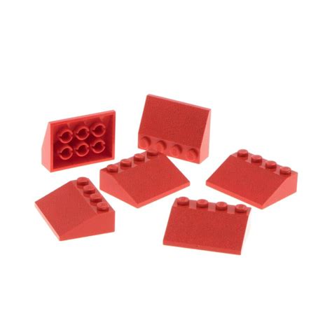 6x Lego Roof Bricks 33° 3x4 Red Ceiling Tiles Angled Stone Rau 329721