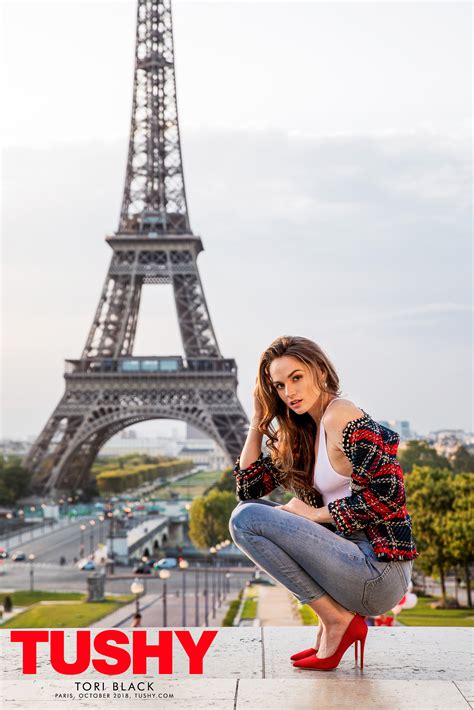 Tori Black Pornstar Model Women American Women Tushy Red Heels Jeans Eiffel Tower