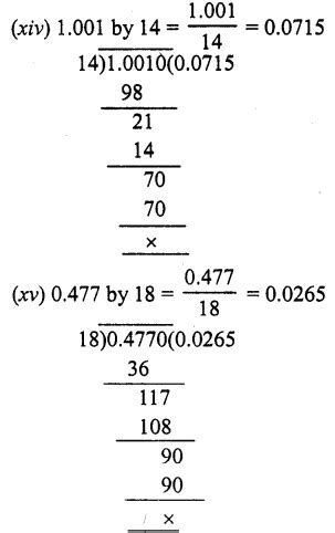 Rs Aggarwal Class Solutions Chapter Decimals Ex D Ncert Mcq