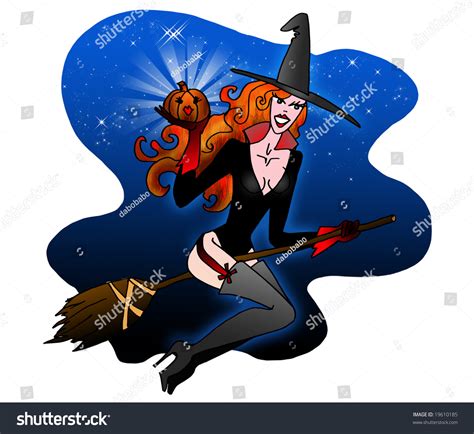 Cartoon Style Sexy Halloween Witch Stock Illustration 19610185