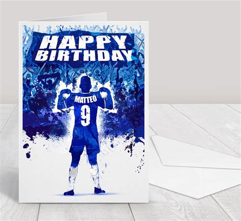 Football Birthday Card Personalised Birthday Card Kids Card Happy