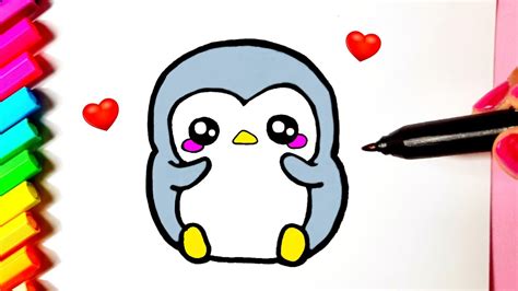 Como Desenhar Pinguim Fofo Kawaii Desenhos Para Desenhar Drawing To