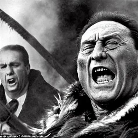 Silvio Berlusconi The Orc Chieftain Cry At The Sky As Stable