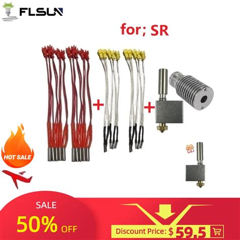 Flsun Super Racer Heating Tube 3d Printer Accessories Sr 24v40w Nozzle Module The Temperatur