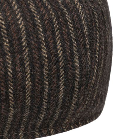 Panel Woolen Stripe Flat Cap By Stetson