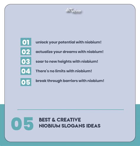 111 Creative Niobium Slogans And Taglines Examples Tiplance