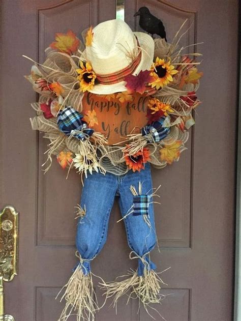 Best 12 Scarecrow Wreath Tutorial SkillOfKing Fall Deco Mesh