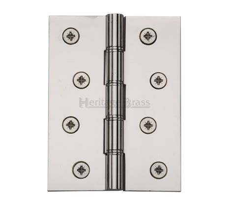 Heritage Brass Polished Nickel 100mm Washered Butt Hinges