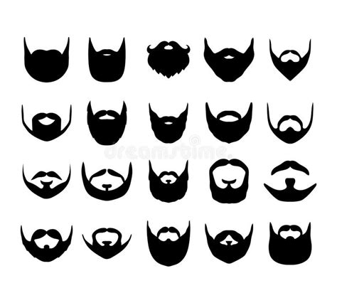 Silhouettes Of Different Types Of Beards Icons Of Men Beards And