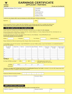 Fillable Online Wrexham Gov Earnings Certificate Form Wrexham Gov Fax