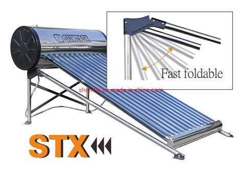 New Fast Foldable Stainless Steel Low Pressure Solar Water Heater Stx