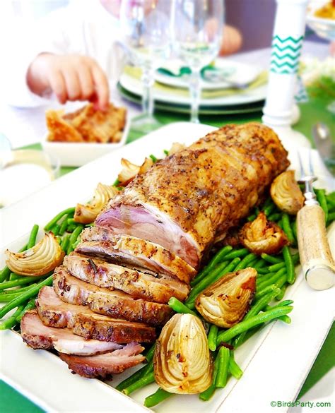 Roast Pork With Herb And Mustard Crust Recipe Party Ideas Party Printables Blog