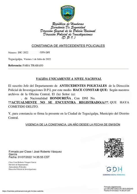 Pasos Para Adquirir Antecedentes Policiales Y Penales En Honduras