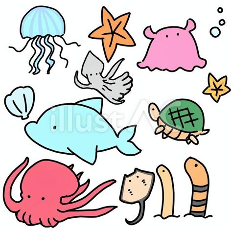 【動物】海の生き物たち2イラスト No 22856310｜無料イラスト・フリー素材なら「イラストac」