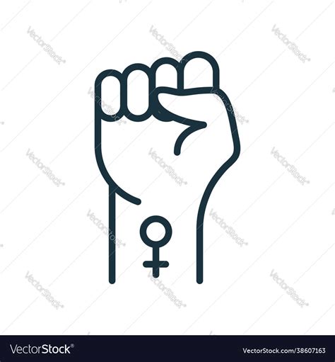 Symbol Feminist Movement Strong Fist Raised Up Vector Image