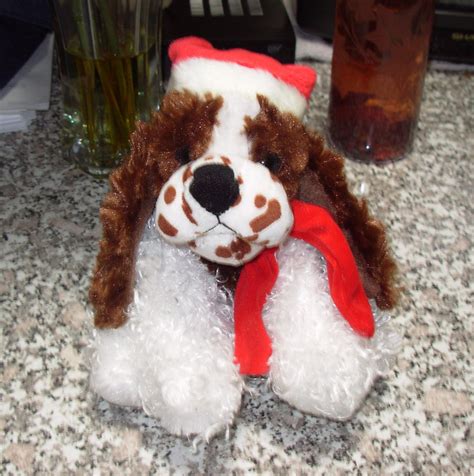 HOLIDAY SPRINGER SPANIEL PLUSH STUFFED ANIMAL PUPPY DOG BLACK AND WHITE NEW