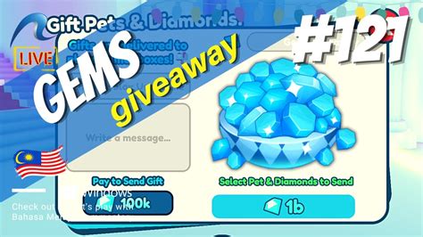 Live Gems Giveaway Via Mailbox Pets Simulator X Youtube