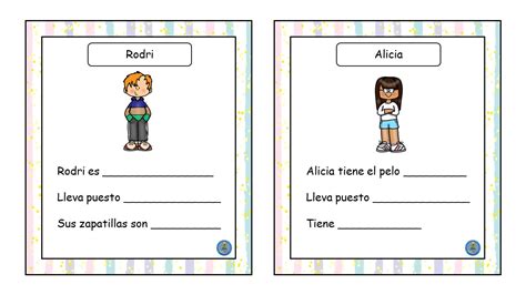 Tarjetas Para Trabajar Las Descripciones De Personas