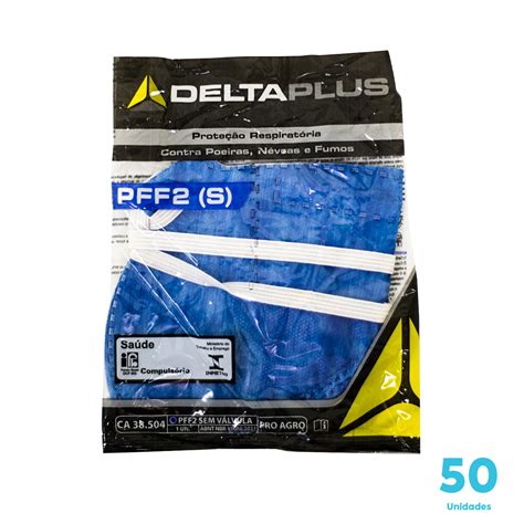 Máscara PFF2 Delta Plus cor azul sem válvula 50 Unidades LTX Saúde